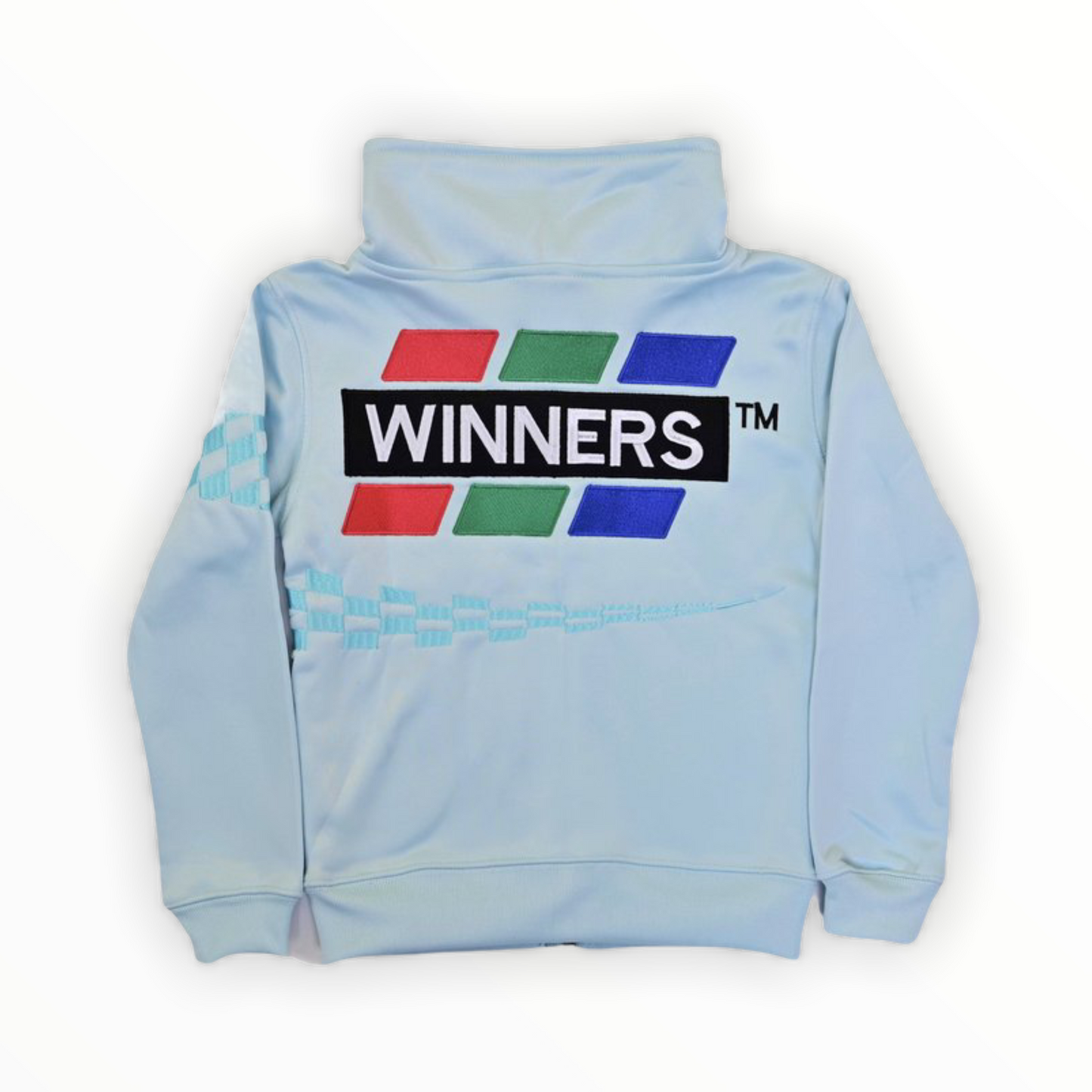 Winners Checkered Track Set Jacket - Baby Blue