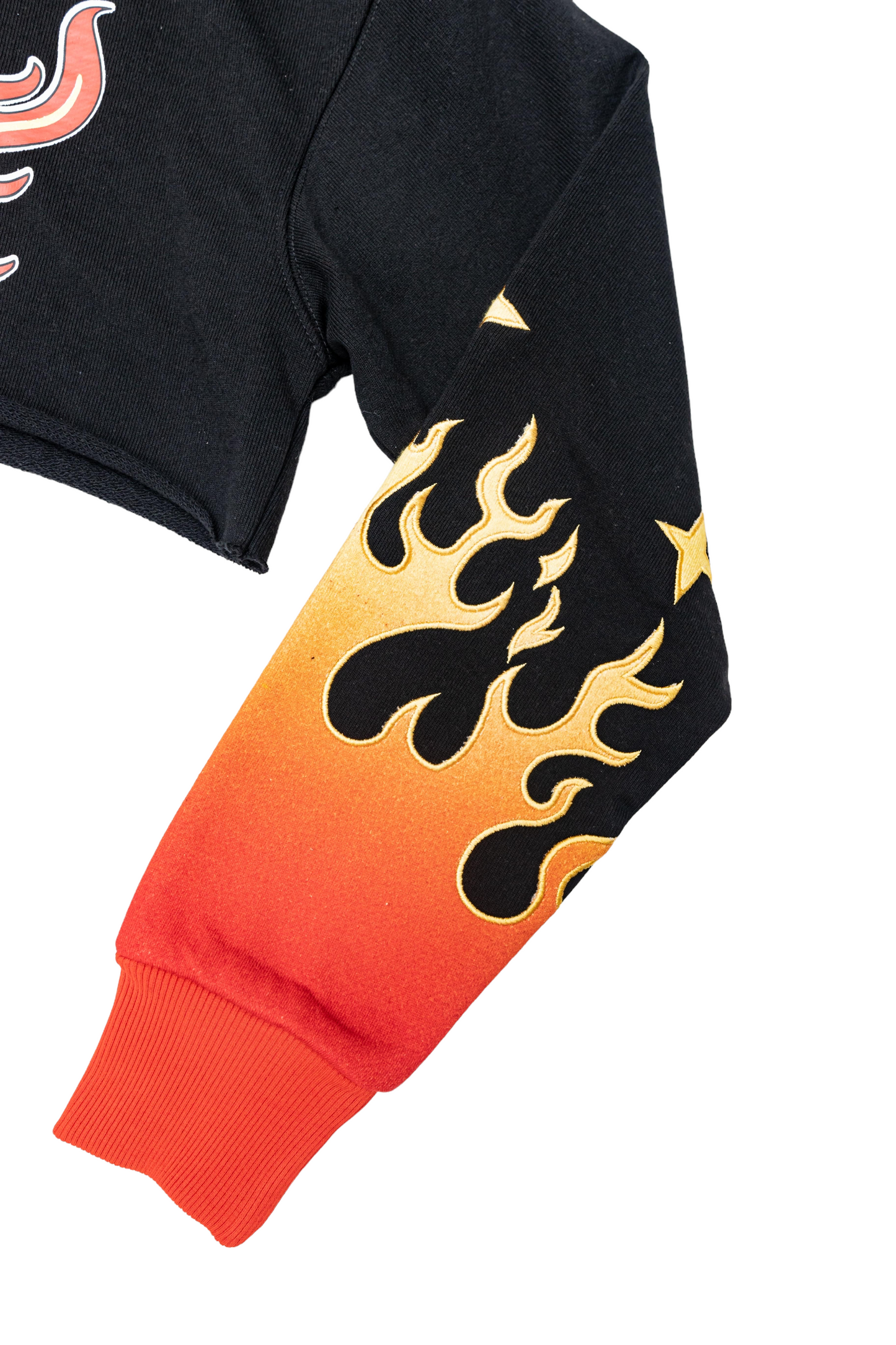 Woman Winners NYC Flame Hoodie Crop Top - Black Multi