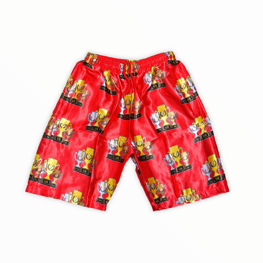 Winners Trophy Satin Shorts - Red